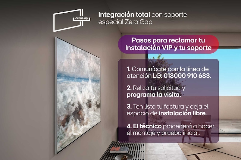 Integración total con soporte especial  Smart TV LG OLED evo AI G5 4K.